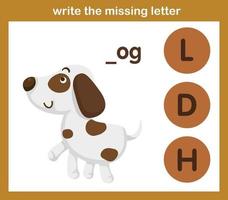 write the missing letter,illustration, vector