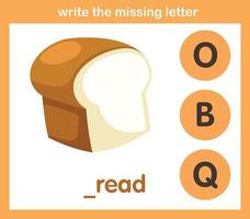 write the missing letter,illustration, vector