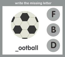 write the missing letter,illustration, vector