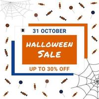 Happy Halloween sale 30 percent off square banner vector