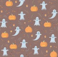 Halloween seamless pattern in pastel color vector