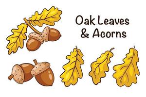 Oak Leaves and Acorns Set