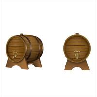 isolated wine barrels vector
