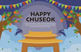 diseño de fondo del festival chuseok vector