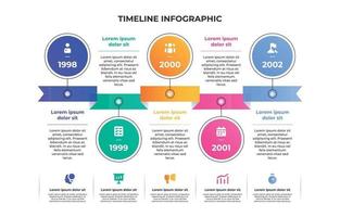 gráfico de infografía de línea de tiempo degradado colorido vector