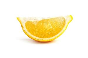 Slice of ripe yellow lemon photo