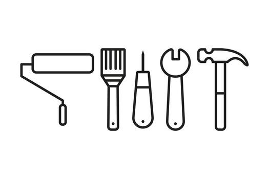 conjunto de iconos de herramientas diferentes. vector en diseño plano