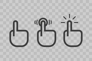 Cursor hand click icon. Vector illustration in flat design