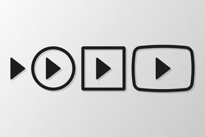 Collection of media player icons. Vector in flat design