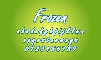 frozen font alphabet vector