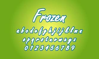 frozen font alphabet vector