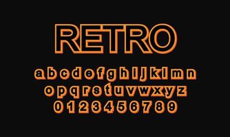 retro font alphabet vector