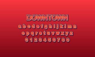 downtown font alphabet vector