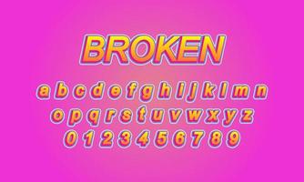 broken font alphabet vector