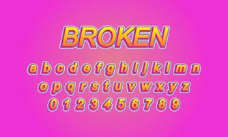 broken font alphabet vector