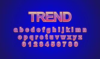 estilo de título de tendencia de efecto de texto vector