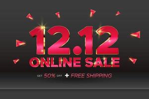 12.12 online sale shopping festival discount banner template vector