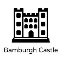 Bamburgh Castle and landmark vector