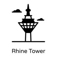 Rhine Tower and landmark vector