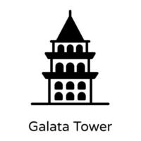 torre de galata turquía vector