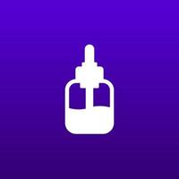 dropper bottle vector white icon