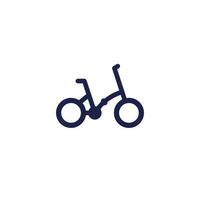 icono de bicicleta plegable en blanco vector