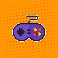 gamepad, retro game controller vector sticker