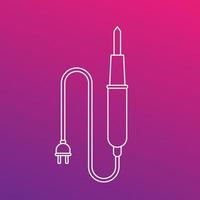 soldering iron icon, linear style vector