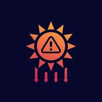 UV radiation warning, solar ultraviolet vector icon