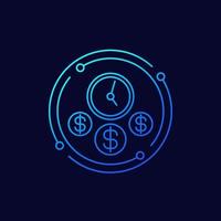 time and money line vector icon