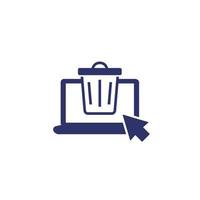 Trash bin, deleted files icon vector