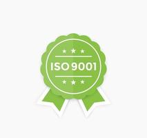 ISO 9001 badge, vector label