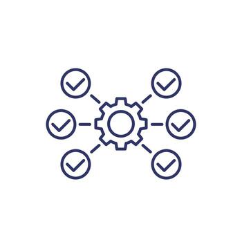 project execution line icon on white vector