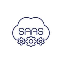 Saas icon on white, line vector