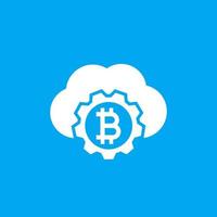 bitcoin cloud mining vector icon
