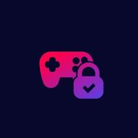 Parental control for games icon with gamepad vector