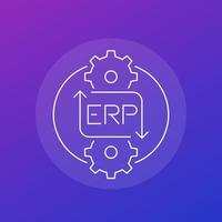 icono de línea erp para web, vector