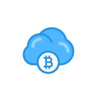 icono de minería en la nube de bitcoin vector