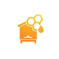 Hive and honey icon on white vector