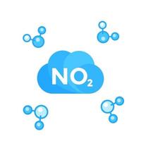 NO2, nitrogen dioxide molecule vector
