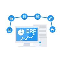 Ilustración de vector de software erp