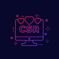 CSR line icon for web vector
