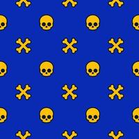 pattern with skulls and bones, halloween background vector