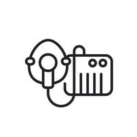 nebulizer, inhaler with mask line icon vector