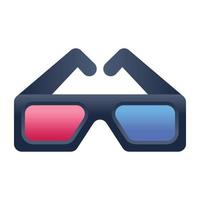 Gafas de cine 3d vector