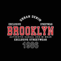 tipografía de ropa urbana de nueva york brooklyn vector