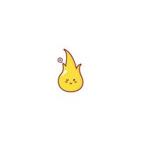 Cute fire character illustration smile happy mascot logo kids play vector