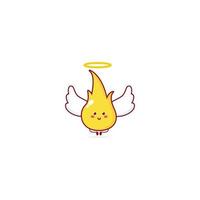 lindo fuego personaje ilustración sonrisa feliz mascota logo juego de niños vector
