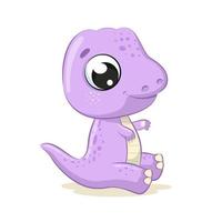 Cute baby dinosaur illustration. Vector cartoon illustration.