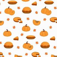 Autumn pattern. Seamless Thanksgiving Day background. Pumpkin. vector